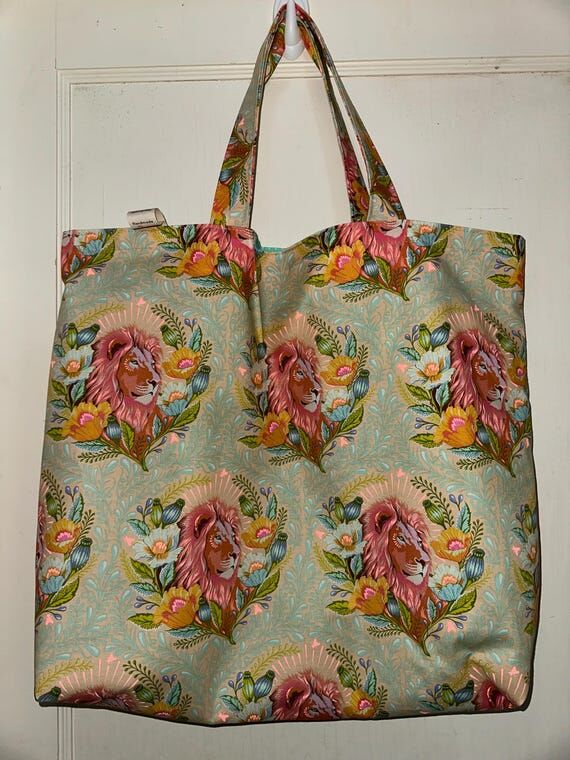 Tula Pink Lion Print Tote Bag – Reversible ...