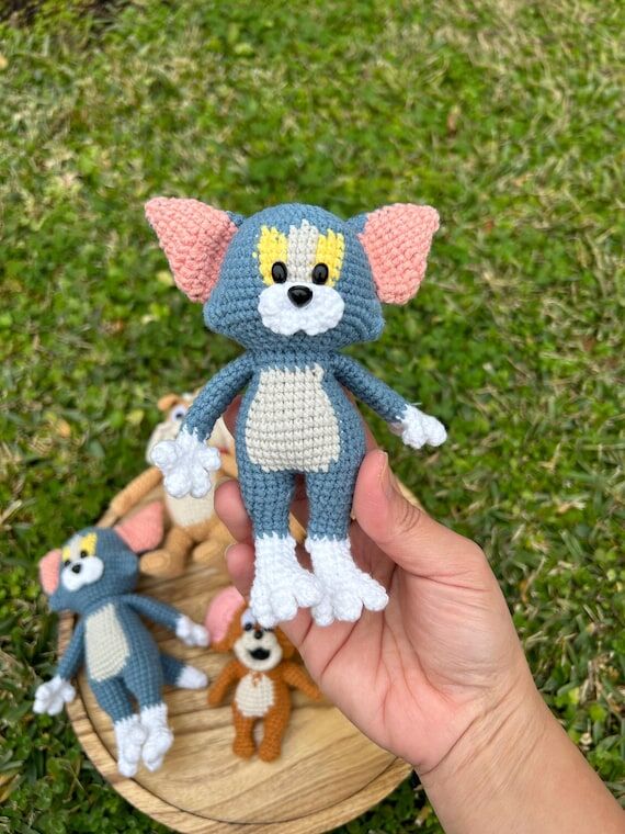 Handmade Crochet Amigurumi Tom And Jerry keyc...
