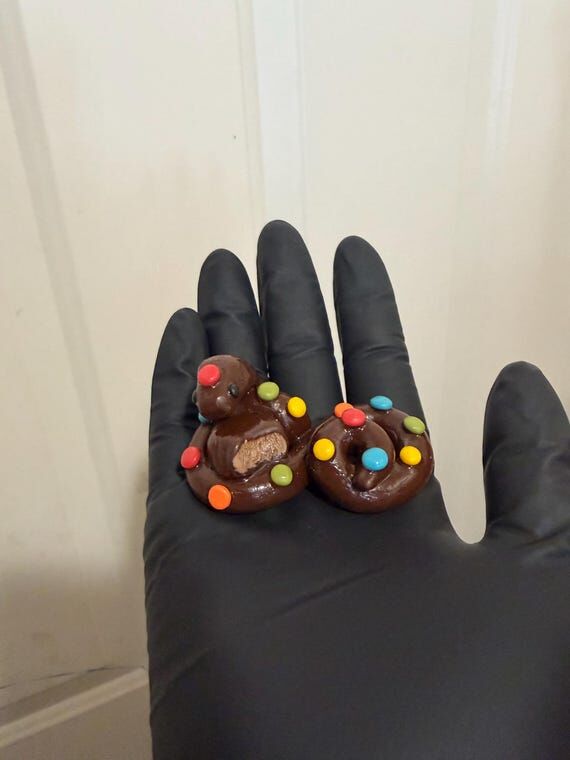 Cosmic Brownie Snake Sculpture: Handmade Poly...