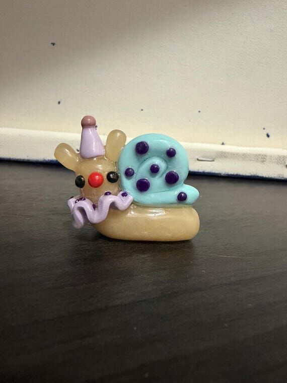 Clown Snail Desk Buddy | Handmade Polymer Cla...