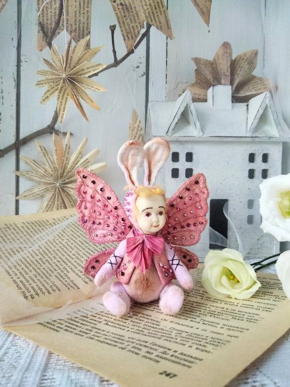 Artist Teddy Bunny Doll: Flannel Hare Figurin...