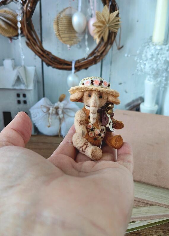 Handmade Miniature Teddy Elephant – Viscose...