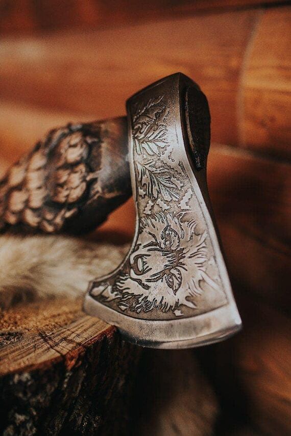 Handcrafted Viking Axe for Camping / Hunting,...