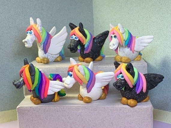 PEGASUS, Rainbow maned miniatures, in various...