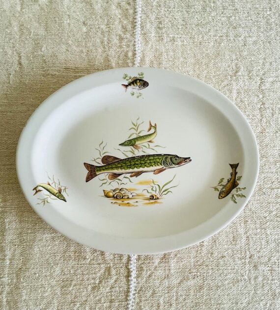 Vintage Transferware Fish Platter ~ Pike ~ 11...