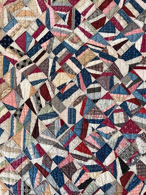 Antique Handmade Primitive Patchwork Quilt ~ ...
