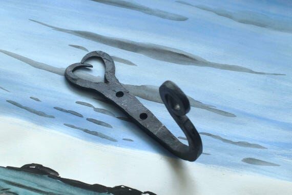 Hand forged heart wall hook...