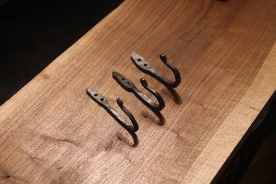 Hand forged wall hook set...