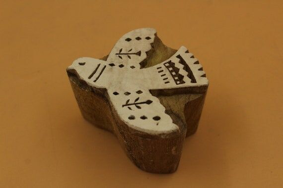 Flying Bird Wood Block Print Stamp: Indian Te...
