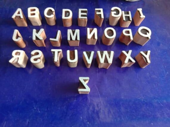 26 Alphabets Wooden Printing Blocks kids Play...