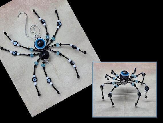 Evil Eye Beaded Spider Ornament, Nazar Protec...