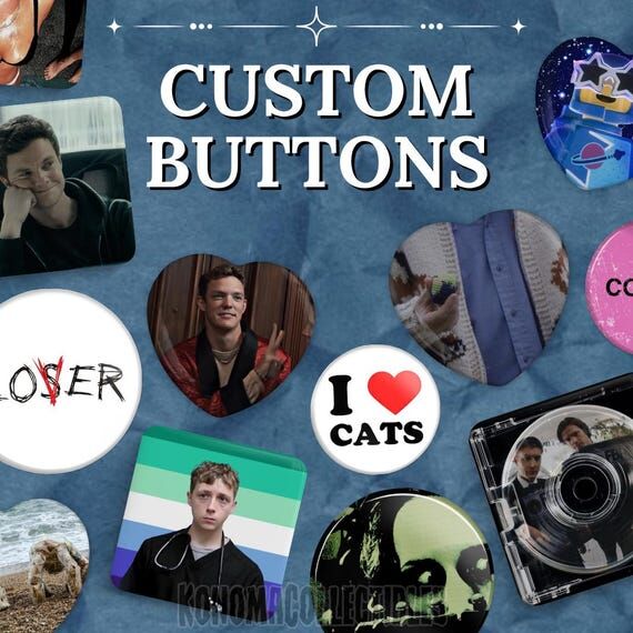 Custom Button Pins | Keychain Magnet Circle H...