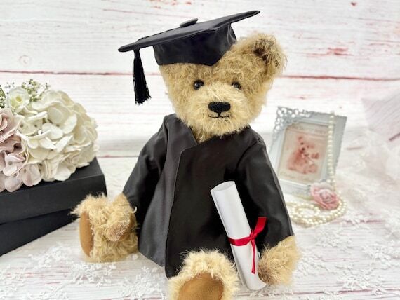 Large Mohair Graduation Bear - with customise...