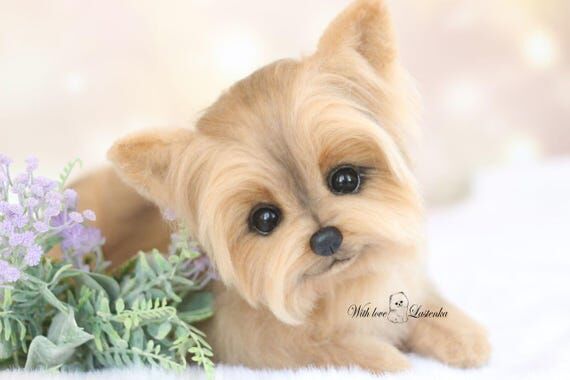 Yorkie puppy stuffed custom realistic dog. Ha...