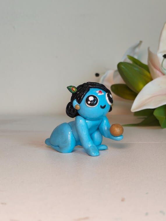 Laddoo Gopal idol, handmade figure, figurine,...