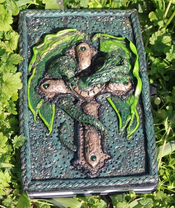 Dragon Wrapped Cross Journal: Handmade Polyme...