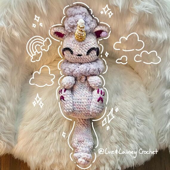 Nimbus, the Unicorn Cloud Dog, Large Handmade...