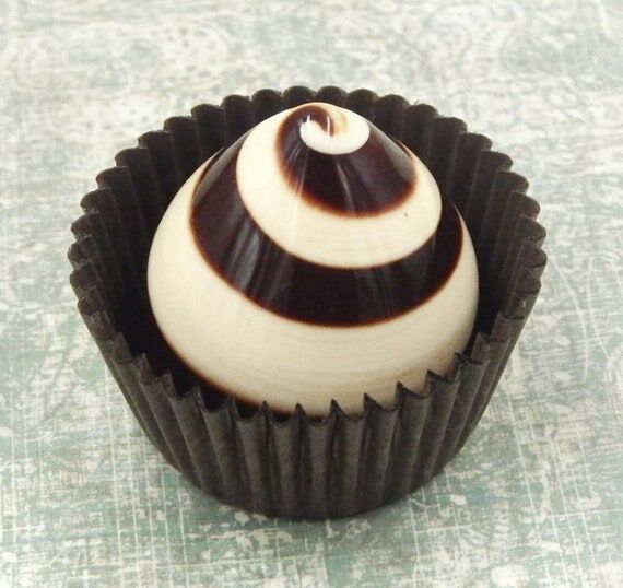 Handmade Glass Chocolate Swirl Figurine – V...