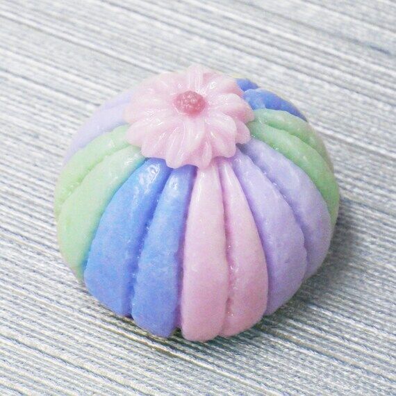Hulet Art Glass Segmented Ball, Pastel Flower...