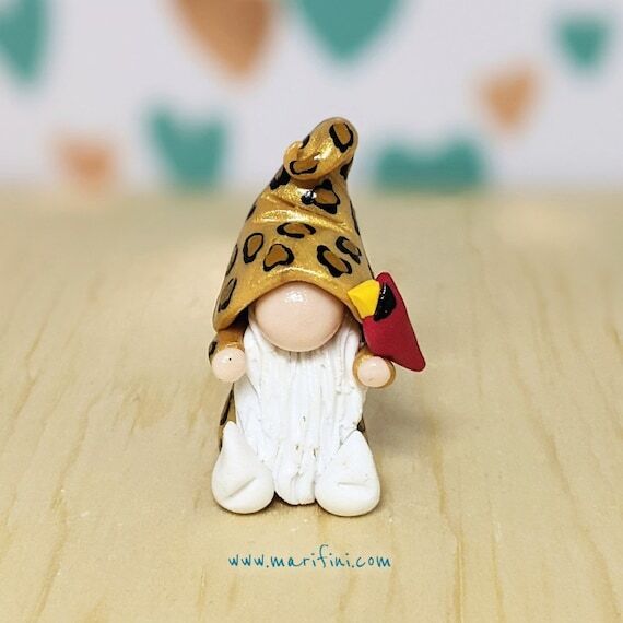 Handcrafted Miniature Leopard Gnome with Card...