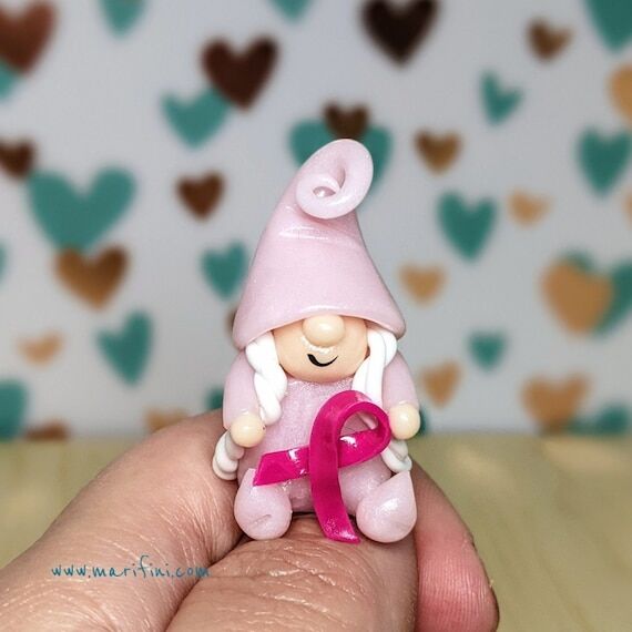 Cancer Awareness Gnome: Pink Ribbon/ Miniatur...
