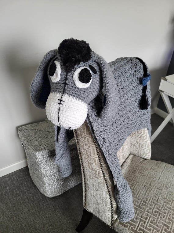 Handmade Crochet Cuddle and Play Eeyore Blank...