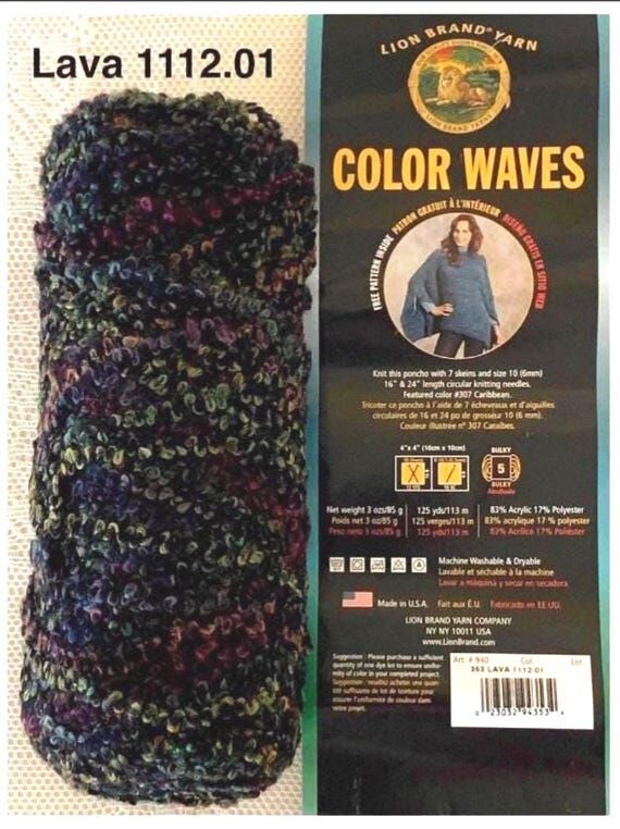 Lion Brand Color Waves Bulky Ombre Yarn Lava ...
