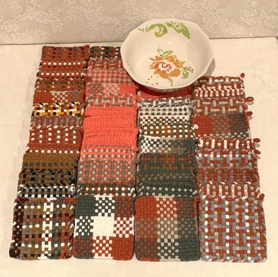 Handwoven Cotton Potholder Trivet | Artisan F...