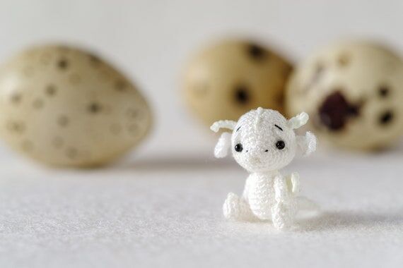 Micro Crochet Dragon – Handmade Tiny Stuffe...