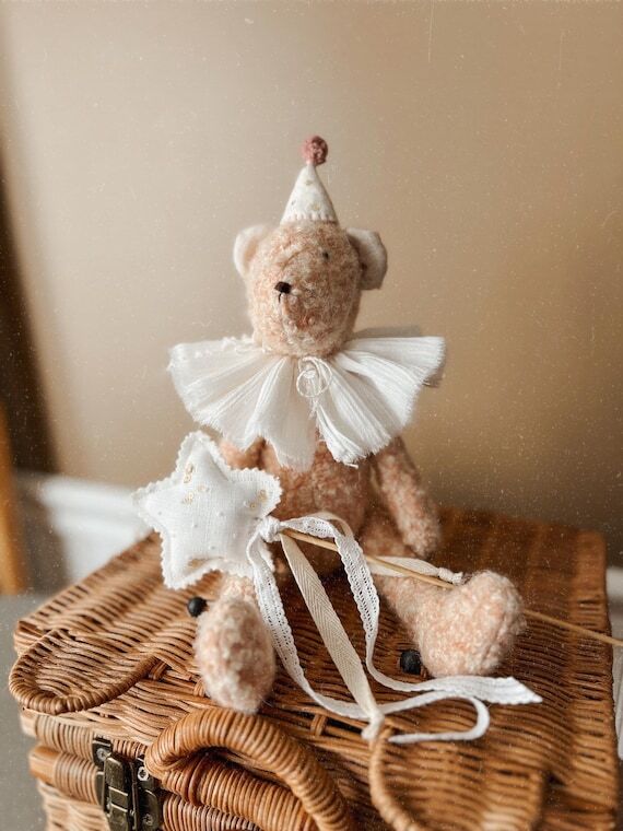 Handmade Boucle Teddy Bear: Fluffy Pink Stuff...