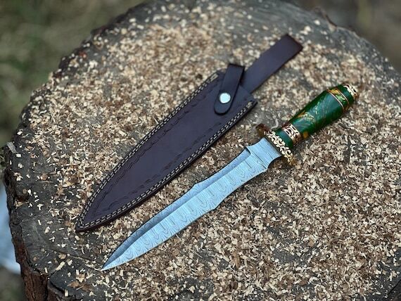 Damascus Dagger Hunting knife, Dual Color Res...