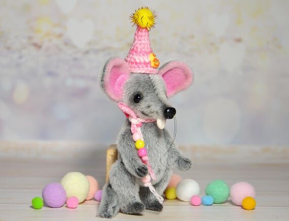 Mini plushie rat toy art doll mouse toy for B...