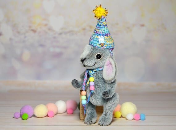 Mini plushie bunny toy art doll bunny toy for...
