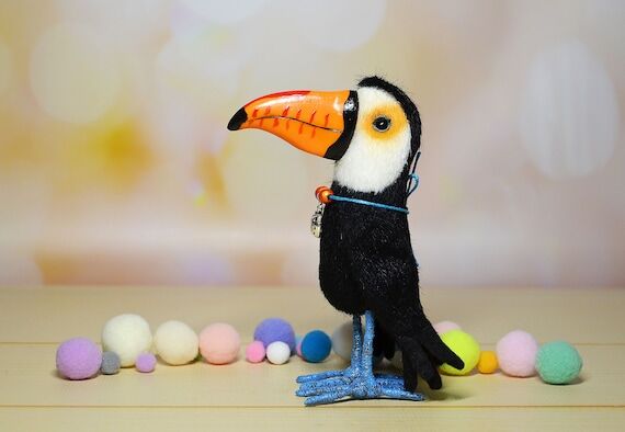 Mini plushie toucan toy art doll stuffed touc...