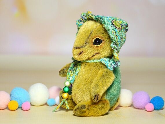 Birthday gift mini plushie turtle toy art dol...
