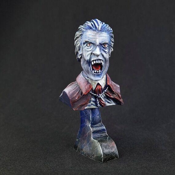 Dracula bust Painted, handmade collectible fi...