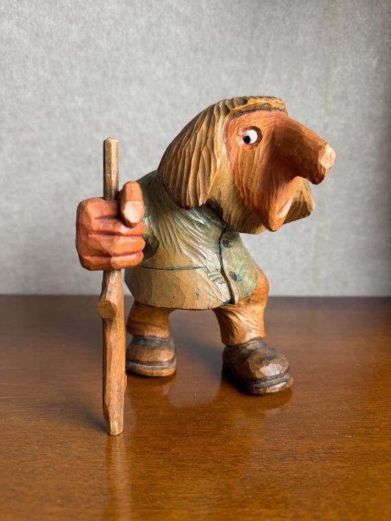 Aston Alnæs , Troll, Wood Carving, 1950, N...