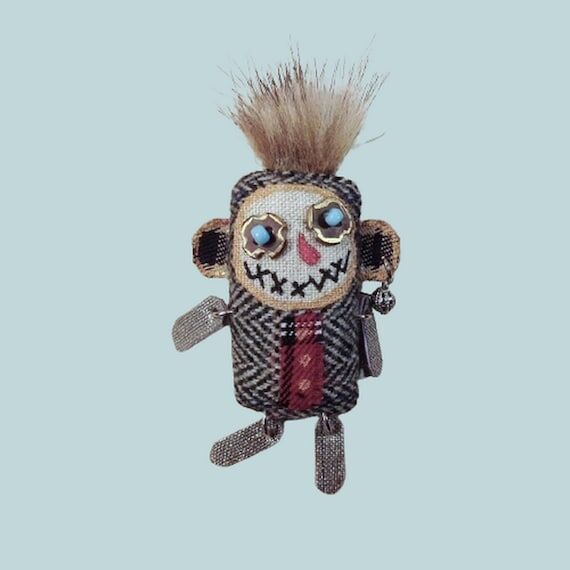 Scary Clown Art Pin – Handmade Voodoo Monst...