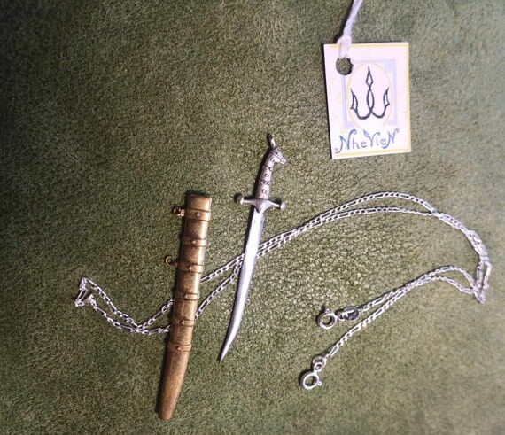 Sterling Silver 925 colecteible Dagger and Ne...