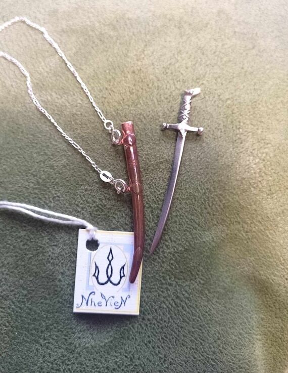 Sterling Silver Miniature Sword Necklace: Col...