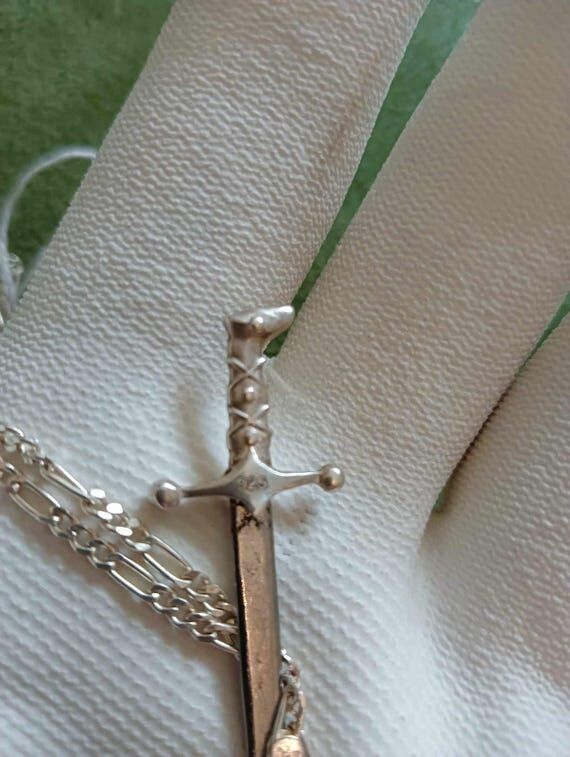 Sterling Silver Knight Miniature Sword +925 S...