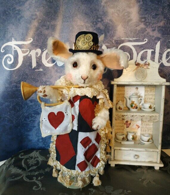 The white rabbit, a collectible plush toy...