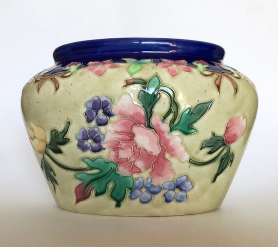 Antique Longchamp Majolica Vase: French Terre...