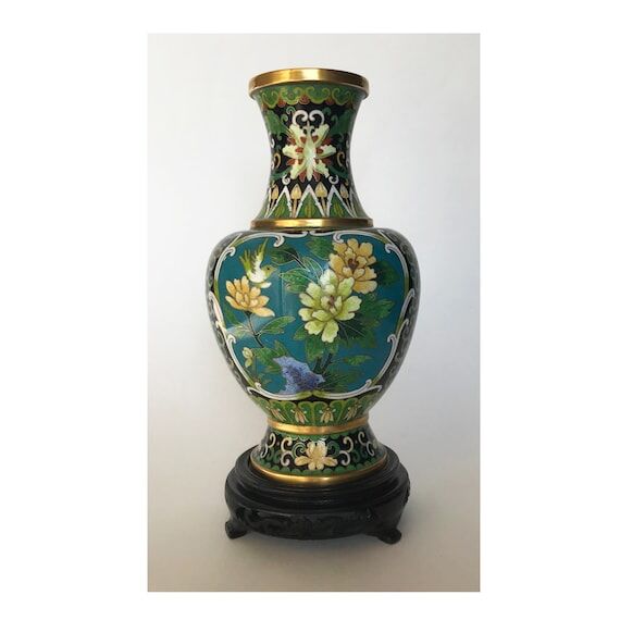 Antique Chinese Cloisonne Vase: Qing Dynasty ...