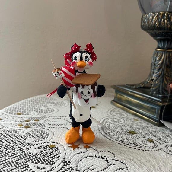 Penguin Ornament with Toasting S'mores, Handm...