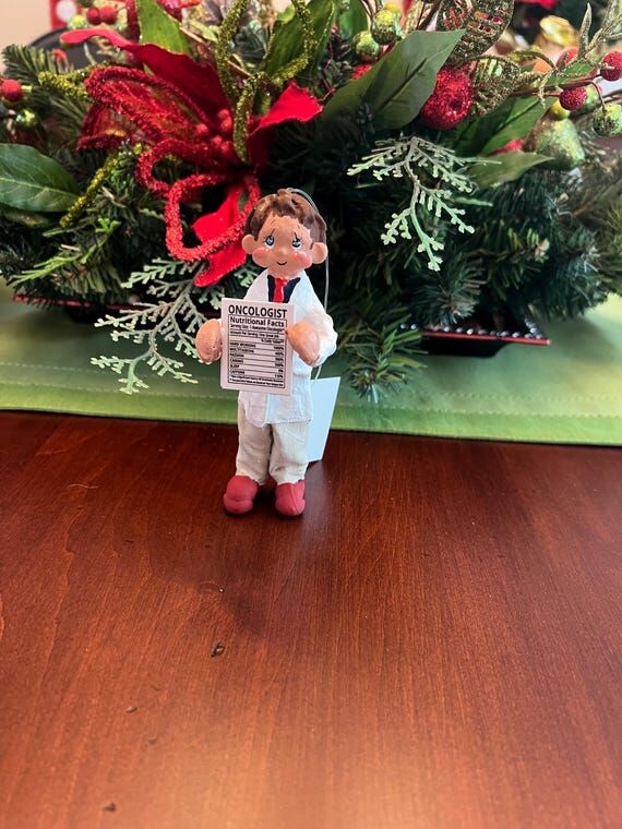 Oncologist Figurine Christmas Ornament, Handm...