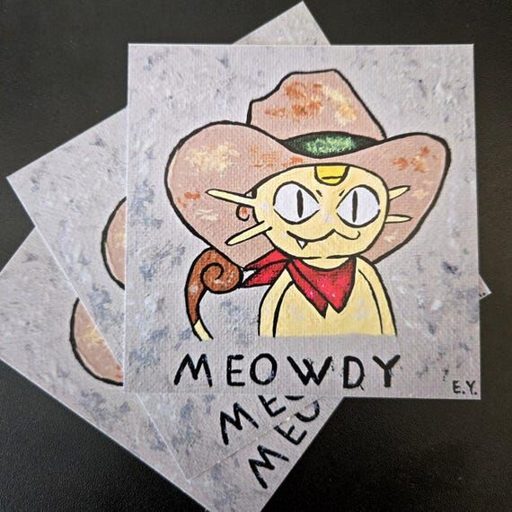 Mowdy Meowth Monster Mini Poster: Cute Cowboy...