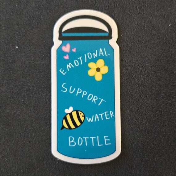 Emotional Support Water Bottle Meme sticker v...