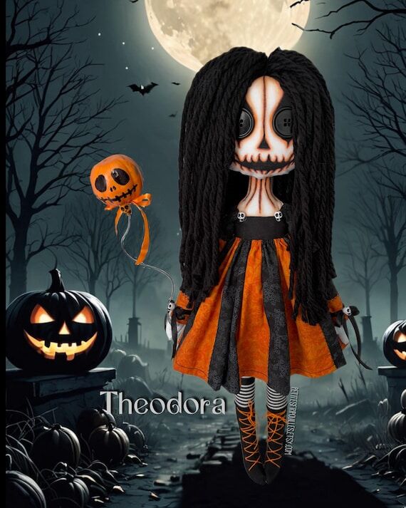 THEODORA Rag doll 19" Jack-O’-Lantern ...