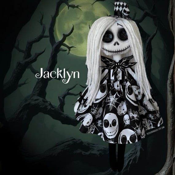 JACKLYN 19" rag doll inspired Tim Burton...